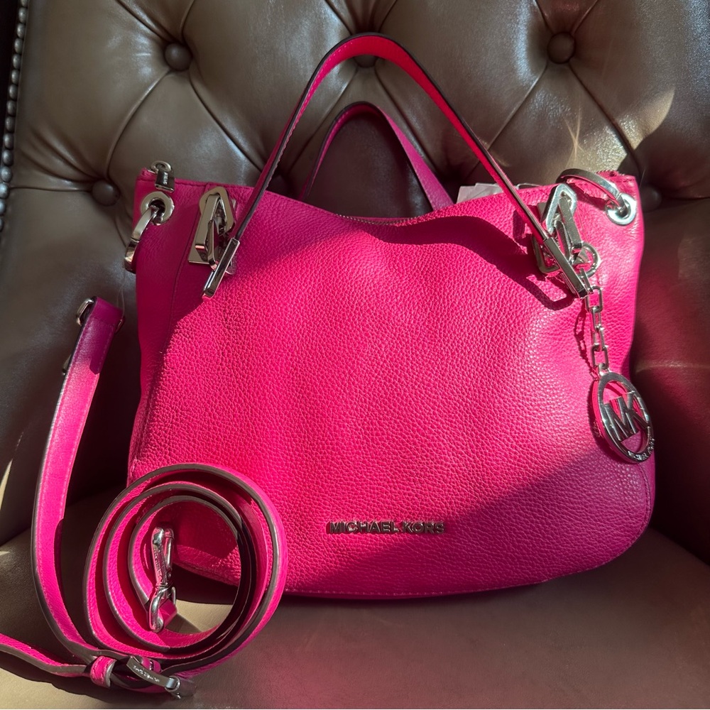 Michael Kors Hot Pink Convertible Shoulder Bag